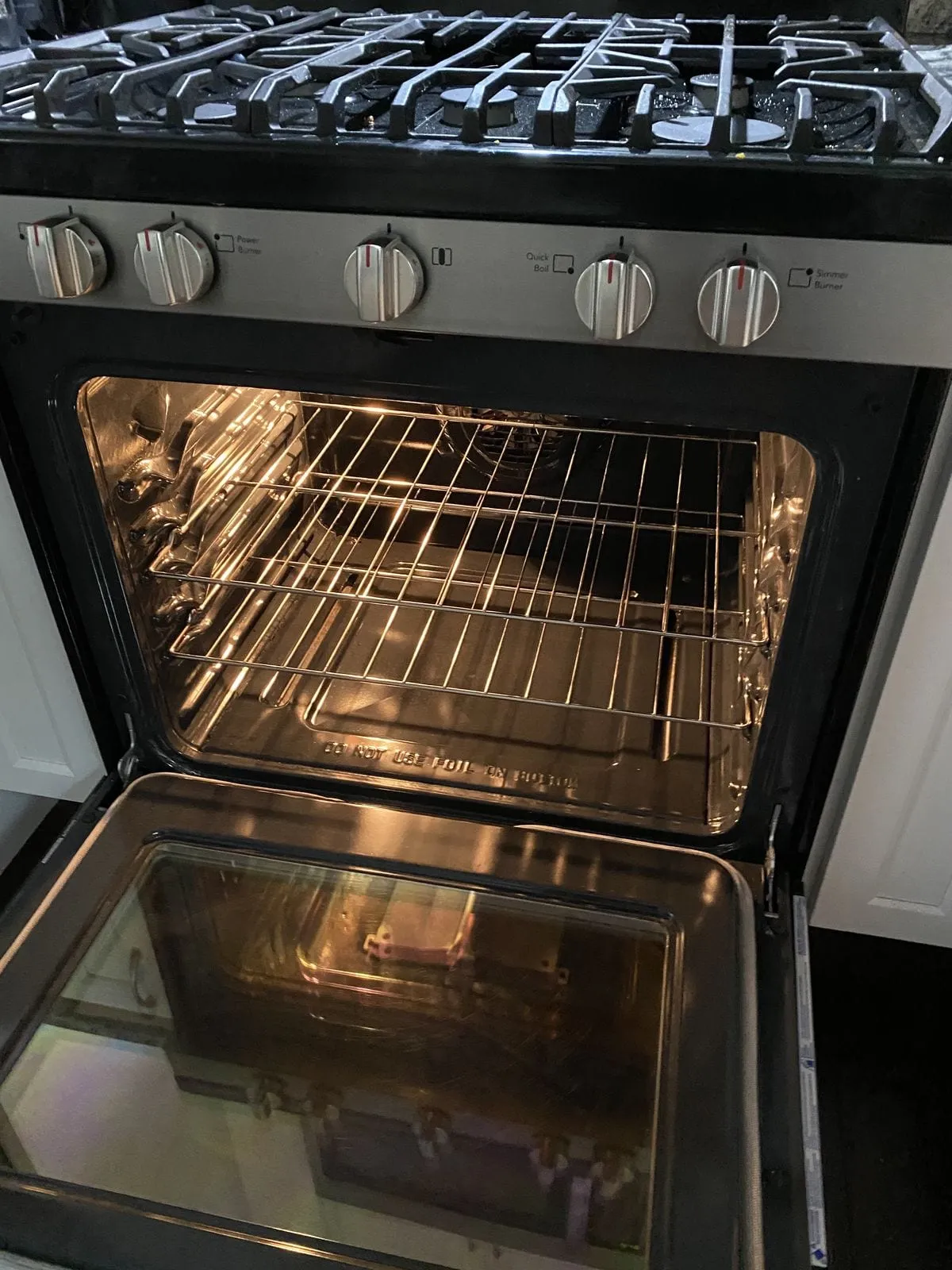 Spotless oven interior after a deep clean